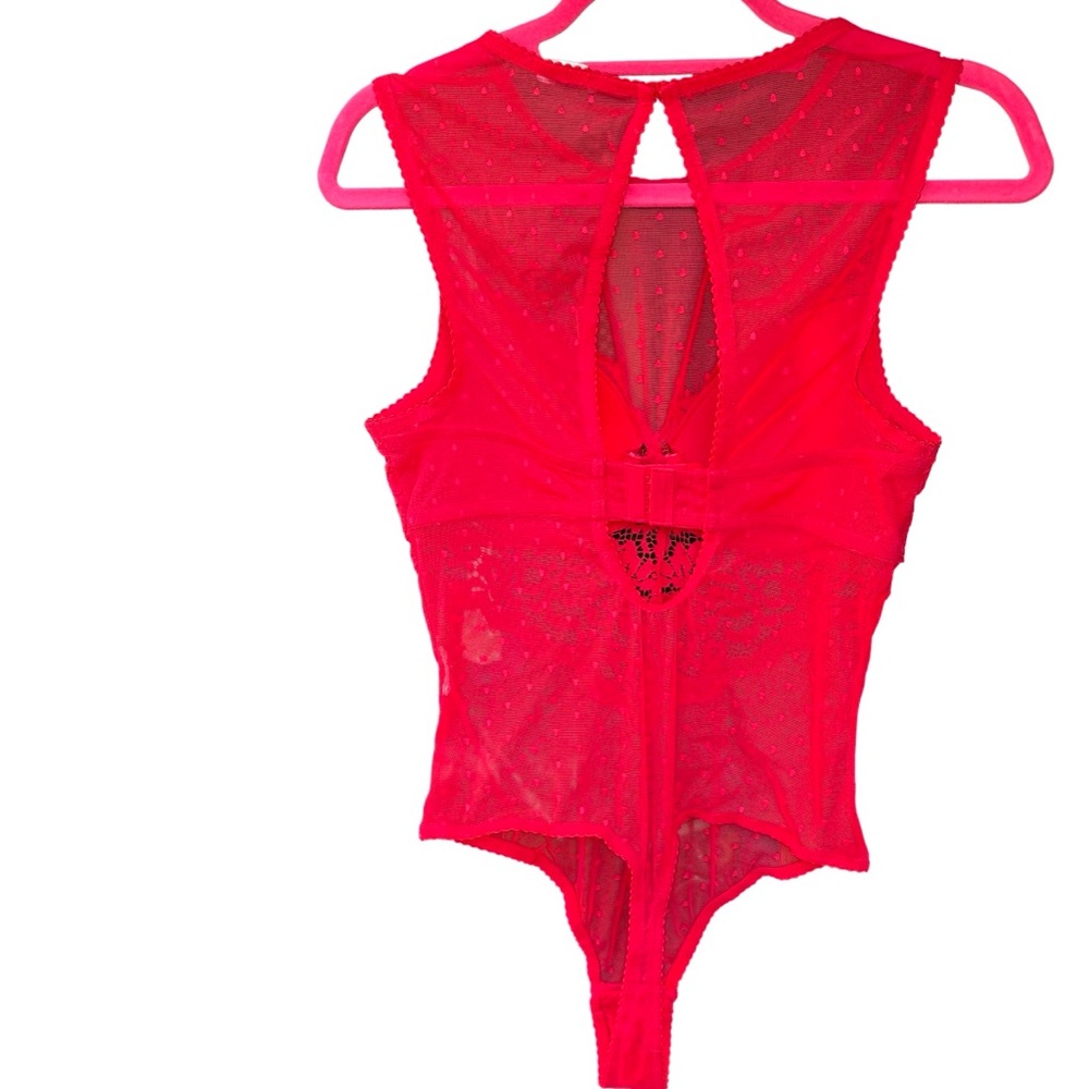 Red Mesh Bodysuit - Picture 3 of 6